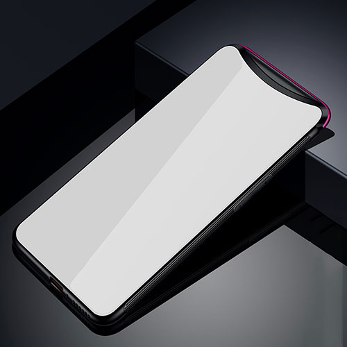 Silicone Frame Mirror Case Cover T02 for Oppo Find X Super Flash Edition White