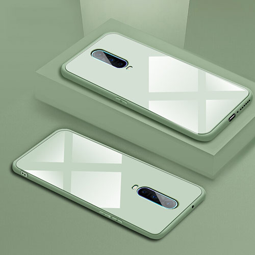 Silicone Frame Mirror Case Cover T02 for Oppo R17 Pro Green