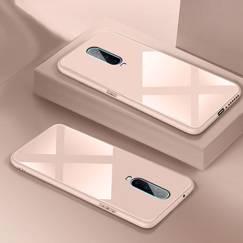 Silicone Frame Mirror Case Cover T02 for Oppo RX17 Pro Pink