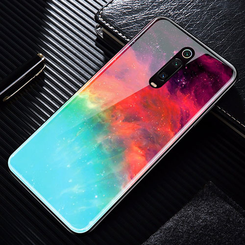 Silicone Frame Mirror Case Cover T02 for Xiaomi Mi 9T Pro Red