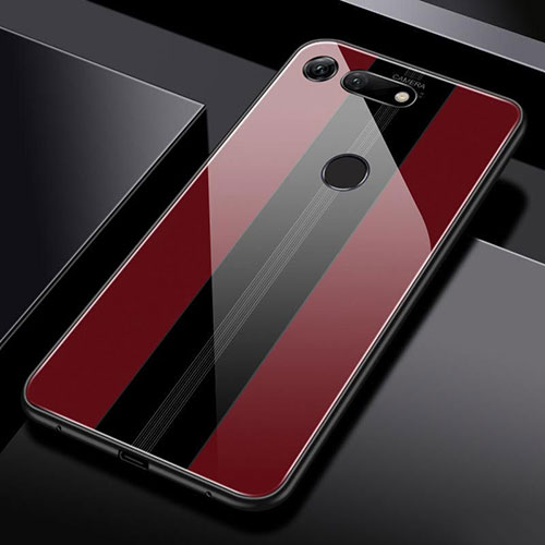 Silicone Frame Mirror Case Cover T03 for Huawei Honor View 20 Red