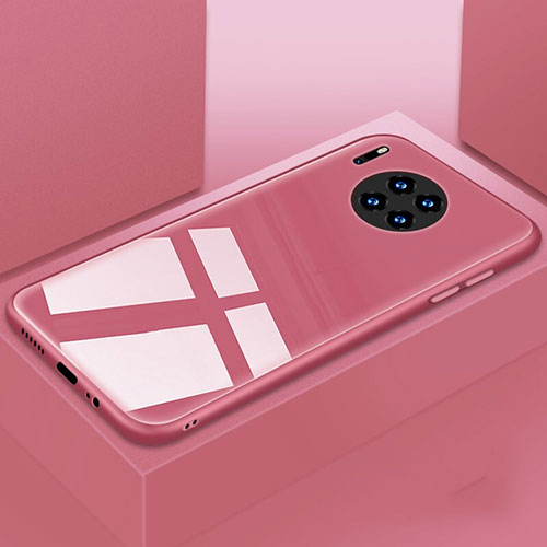 Silicone Frame Mirror Case Cover T03 for Huawei Mate 30 5G Pink