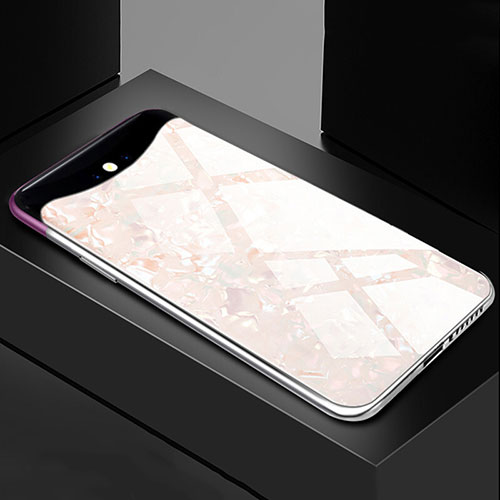 Silicone Frame Mirror Case Cover T03 for Oppo Find X Super Flash Edition White