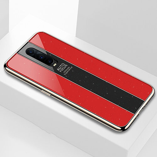 Silicone Frame Mirror Case Cover T03 for Oppo R17 Pro Red
