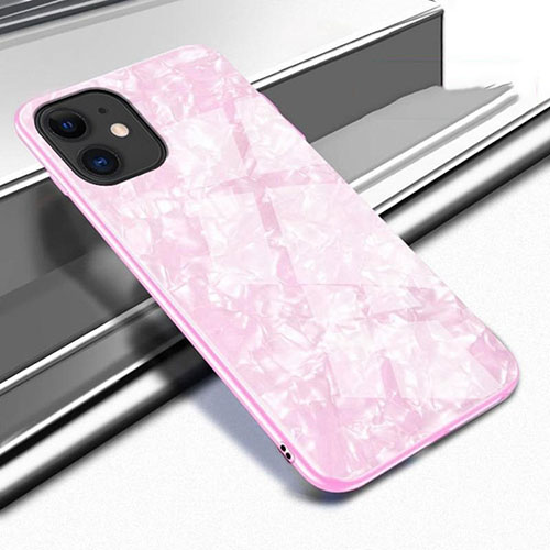 Silicone Frame Mirror Case Cover T04 for Apple iPhone 11 Pink