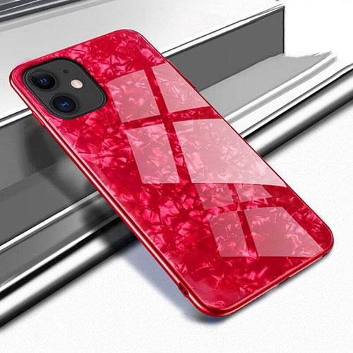 Silicone Frame Mirror Case Cover T05 for Apple iPhone 11 Red