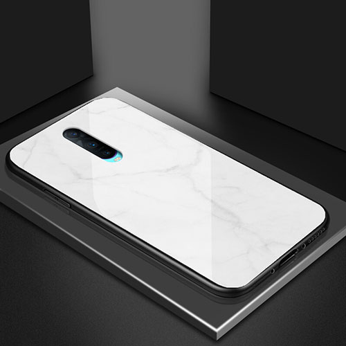 Silicone Frame Mirror Case Cover T06 for Oppo R17 Pro White