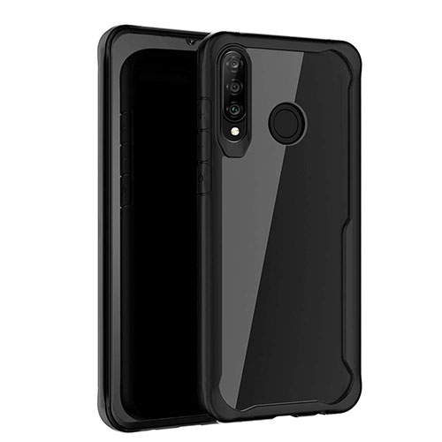 Silicone Frame Mirror Case Cover Z01 for Huawei P30 Lite XL Black