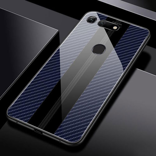 Silicone Frame Mirror Case Cover Z03 for Huawei Honor V20 Blue