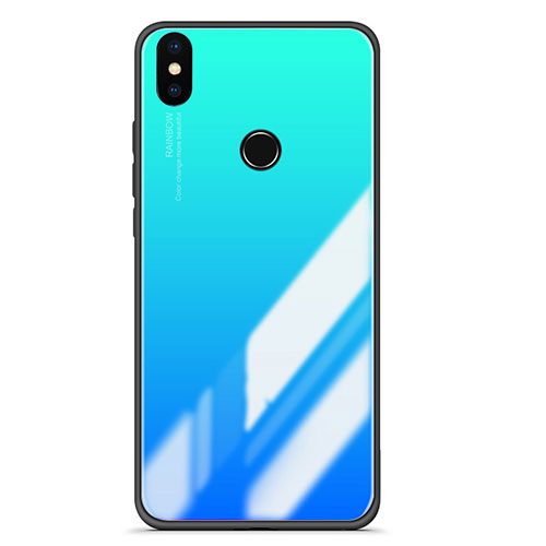 Silicone Frame Mirror Gradient Case Cover for Xiaomi Mi 6X Sky Blue