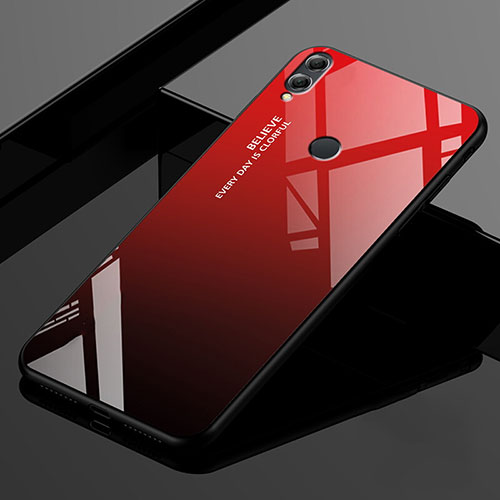 Silicone Frame Mirror Rainbow Gradient Case Cover for Huawei Enjoy Max Red