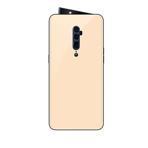 Silicone Frame Mirror Rainbow Gradient Case Cover for Oppo Reno 10X Zoom Gold