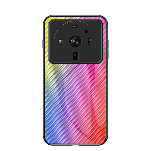 Silicone Frame Mirror Rainbow Gradient Case Cover for Xiaomi Mi 12 Ultra 5G Mixed