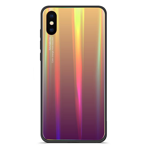 Silicone Frame Mirror Rainbow Gradient Case Cover for Xiaomi Mi 8 Pro Global Version Mixed