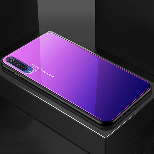 Silicone Frame Mirror Rainbow Gradient Case Cover for Xiaomi Mi 9 Pro 5G Purple