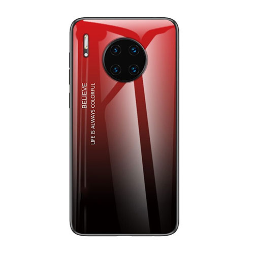 Silicone Frame Mirror Rainbow Gradient Case Cover H01 for Huawei Mate 30 Pro 5G Red