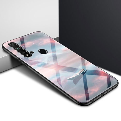 Silicone Frame Mirror Rainbow Gradient Case Cover H01 for Huawei P20 Lite (2019) Brown