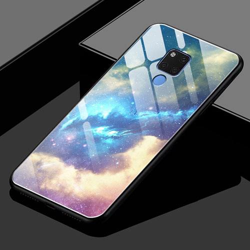 Silicone Frame Mirror Rainbow Gradient Case Cover H02 for Huawei Mate 20 X 5G Colorful