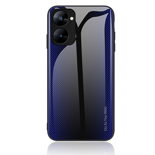 Silicone Frame Mirror Rainbow Gradient Case Cover JM1 for Realme 10S 5G Navy Blue