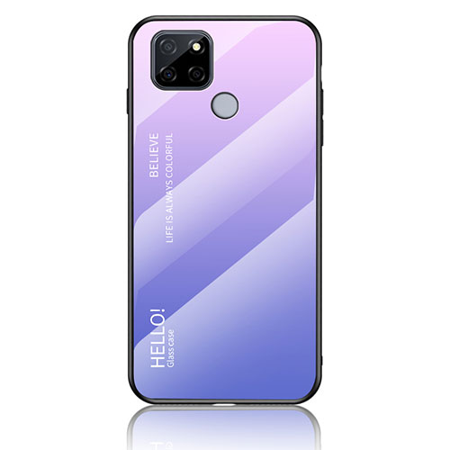 Silicone Frame Mirror Rainbow Gradient Case Cover LS1 for Realme Q2i 5G Clove Purple