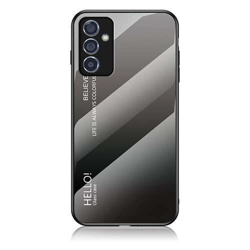 Silicone Frame Mirror Rainbow Gradient Case Cover LS1 for Samsung Galaxy A82 5G Dark Gray