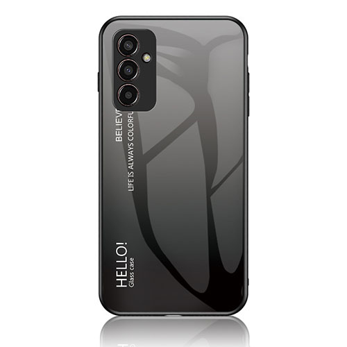 Silicone Frame Mirror Rainbow Gradient Case Cover LS1 for Samsung Galaxy F13 4G Dark Gray