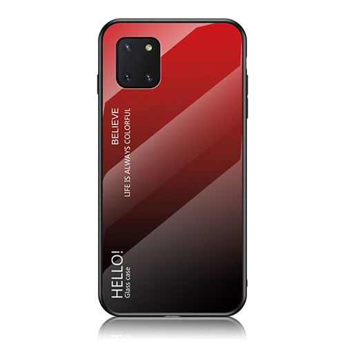 Silicone Frame Mirror Rainbow Gradient Case Cover LS1 for Samsung Galaxy M60s Red