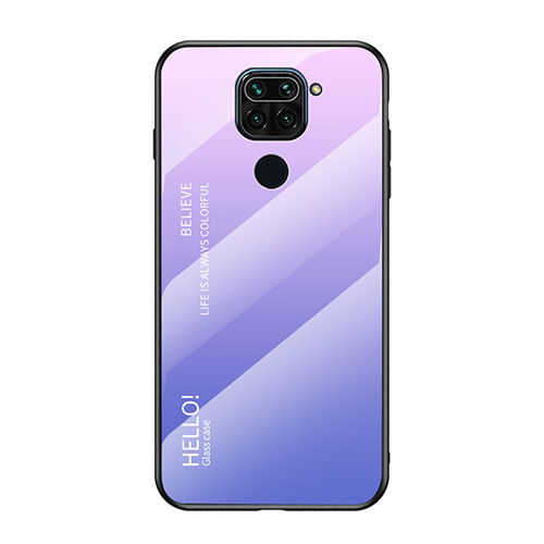 Silicone Frame Mirror Rainbow Gradient Case Cover LS1 for Xiaomi Redmi 10X 4G Clove Purple