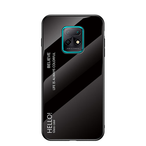 Silicone Frame Mirror Rainbow Gradient Case Cover LS1 for Xiaomi Redmi 10X Pro 5G Black