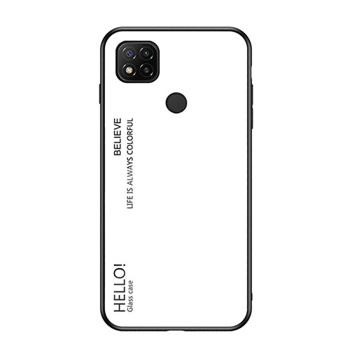 Silicone Frame Mirror Rainbow Gradient Case Cover LS1 for Xiaomi Redmi 9 India White