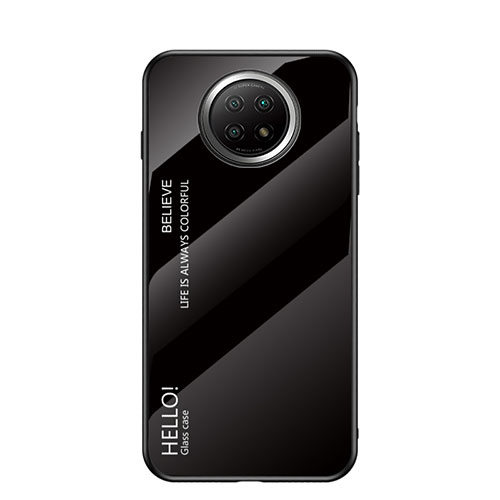 Silicone Frame Mirror Rainbow Gradient Case Cover LS1 for Xiaomi Redmi Note 9T 5G Black