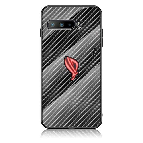 Silicone Frame Mirror Rainbow Gradient Case Cover LS2 for Asus ROG Phone 3 Black