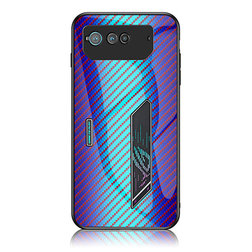 Silicone Frame Mirror Rainbow Gradient Case Cover LS2 for Asus ROG Phone 6 Blue