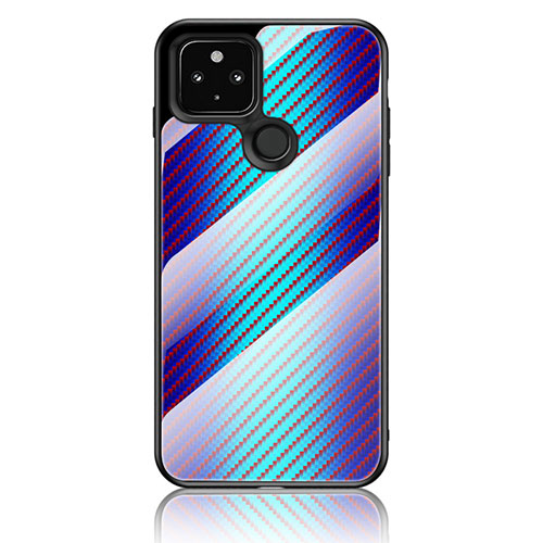 Silicone Frame Mirror Rainbow Gradient Case Cover LS2 for Google Pixel 4a 5G Blue