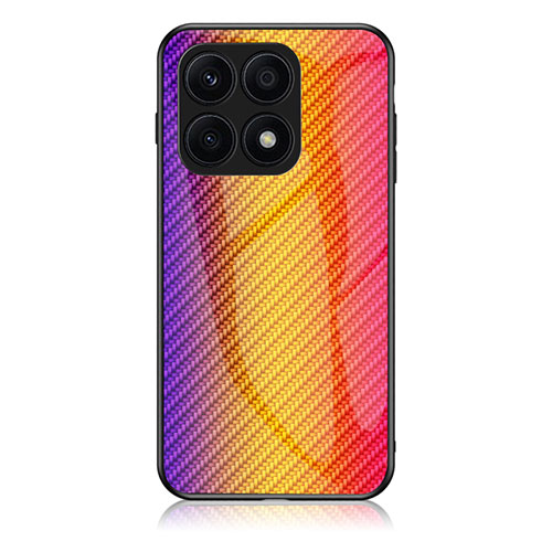 Silicone Frame Mirror Rainbow Gradient Case Cover LS2 for Huawei Honor X6 Orange