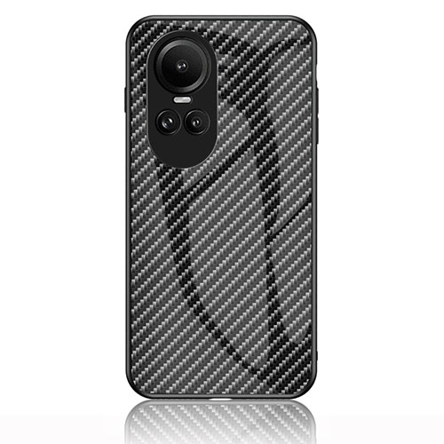 Silicone Frame Mirror Rainbow Gradient Case Cover LS2 for Oppo Reno10 5G Black