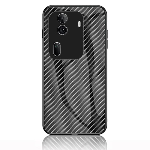 Silicone Frame Mirror Rainbow Gradient Case Cover LS2 for Oppo Reno11 Pro 5G Black