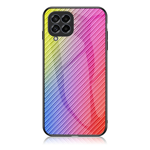 Silicone Frame Mirror Rainbow Gradient Case Cover LS2 for Samsung Galaxy M53 5G Pink