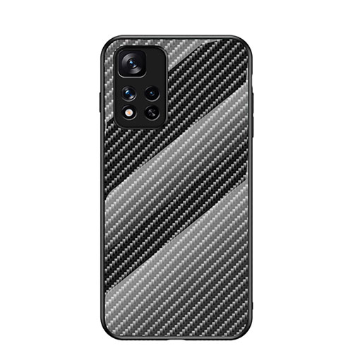 Silicone Frame Mirror Rainbow Gradient Case Cover LS2 for Xiaomi Mi 11i 5G (2022) Black