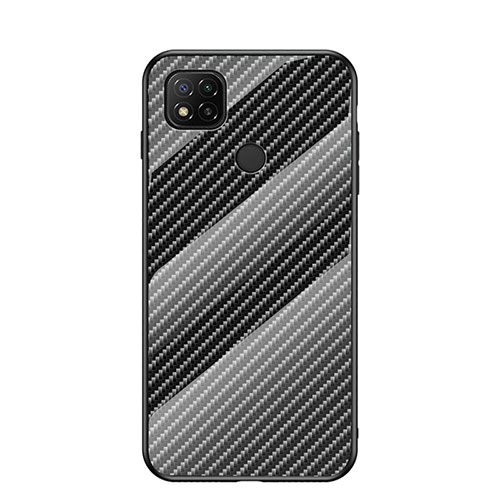 Silicone Frame Mirror Rainbow Gradient Case Cover LS2 for Xiaomi POCO C31 Black