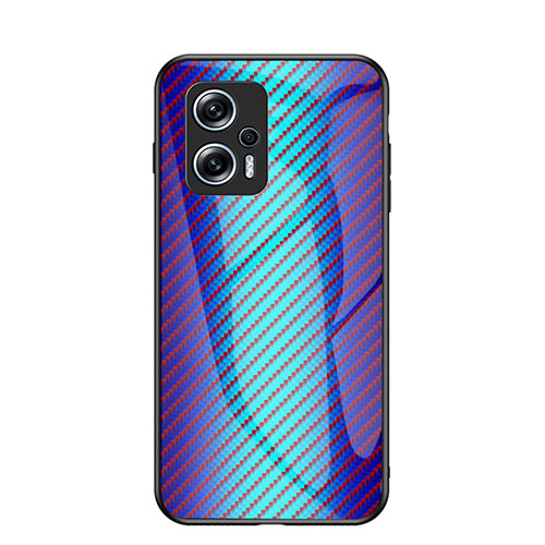 Silicone Frame Mirror Rainbow Gradient Case Cover LS2 for Xiaomi Poco X4 GT 5G Blue