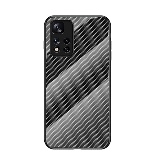 Silicone Frame Mirror Rainbow Gradient Case Cover LS2 for Xiaomi Redmi Note 11 Pro+ Plus 5G Black