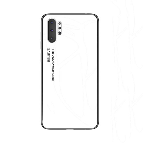 Silicone Frame Mirror Rainbow Gradient Case Cover M01 for Samsung Galaxy Note 10 Plus 5G White