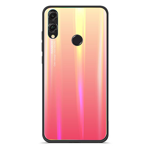 Silicone Frame Mirror Rainbow Gradient Case Cover R01 for Huawei Honor 8X Red