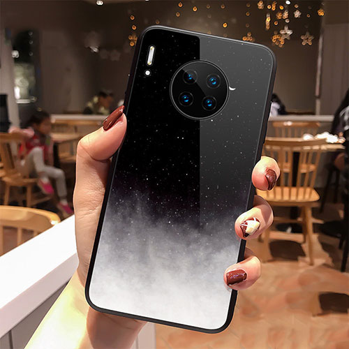 Silicone Frame Starry Sky Mirror Case Cover for Huawei Mate 30E Pro 5G Black