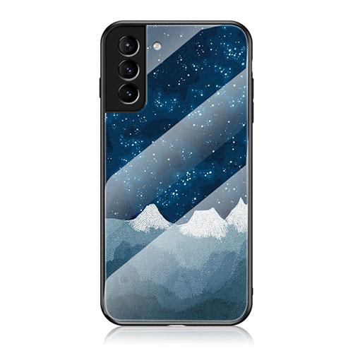 Silicone Frame Starry Sky Mirror Case Cover for Samsung Galaxy S21 Plus 5G Blue