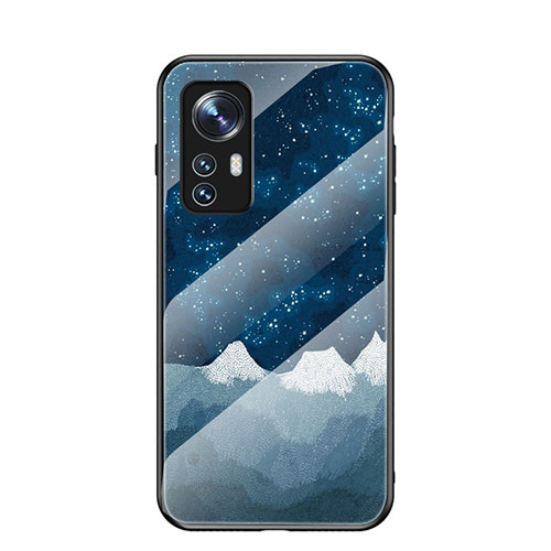 Silicone Frame Starry Sky Mirror Case Cover for Xiaomi Mi 12 Pro 5G Blue