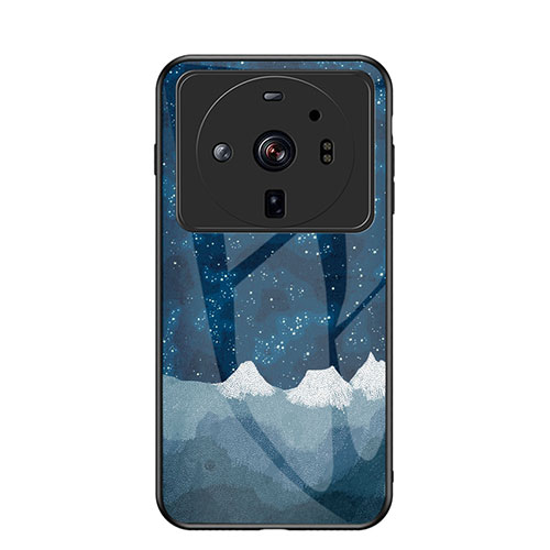 Silicone Frame Starry Sky Mirror Case Cover for Xiaomi Mi 12S Ultra 5G Blue
