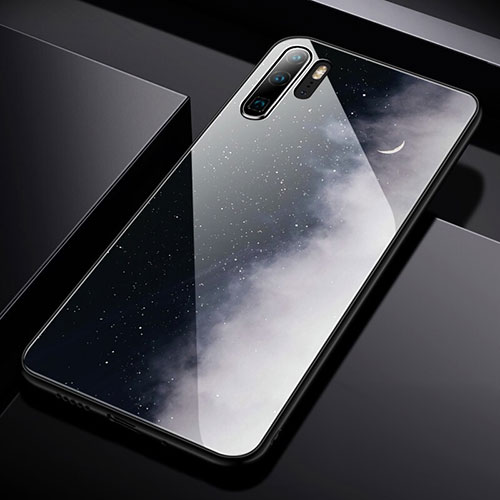 Silicone Frame Starry Sky Mirror Case for Huawei P30 Pro New Edition White