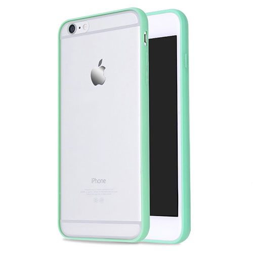 Silicone Gel Transparent Matte Finish Frame Cover for Apple iPhone 6 Plus Green